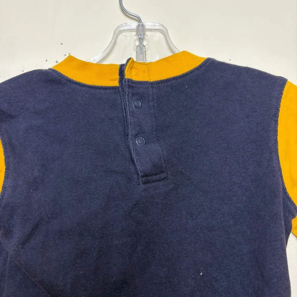 Vintage Gymboree Baby Bodysuit Size 12-19 Months Blue Football‎ Field Goal Fall